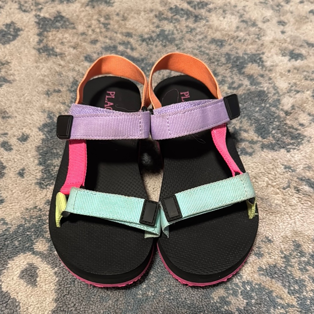 Sporty Orange and Purple Sandals with Adjustable Straps
